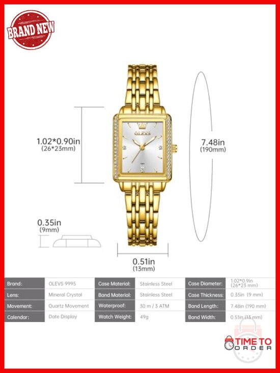 Elegant Dress Watch with Diamond Markers and Quartz Movement main image 4